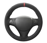 MEWANT Car Steering Wheel Cover for BMW 1 Series E81 E82 E87 E88 2008-2013/3 Series E90 E91 E92 E93 2006-2011 / M3 E90 E92 E93 2008-2013 Customized Black Suede