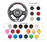 MEWANT Customized Car Steering Wheel Cover for Abarth 595 / 595C / 695 / 695C made of Genuine Leather Car Steering Wrap