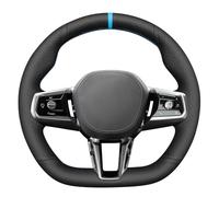 MEWANT DIY Black Solid Embossed Faux Leather Steering Wheel Cover for BMW 5 Series G60 2024 7 Series G70 2024 i5 G60