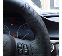 MEWANT DIY Custom Handsewing Black Genuine Leather Car Steering Wheel Covers Wrap for M Sport M3 E90 E91 E92 E93 E87 E81 E82 E88 X1 E84