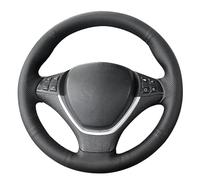 MEWANT DIY Hand Sewing Black Artificial Leather Car Steering Wheel Cover for X5 E70 2006-2013 X6 E71 2008-2014 / E72 (ActiveHybrid X6) 2009-2010