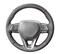 MEWANT DIY Hand Sewing Black Artificial Leather Steering Wheel Wrap for Toyota Camry 2018-2020 / Corolla 2019-2020 / RAV4 2019-2020 / Avalon 2019-2020 for Rubber Steering Wheel