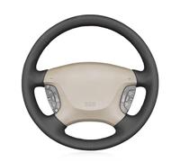 MEWANT DIY Hand Stitched Black Faux Leather Steering Wheel Cover for Nissan Patrol Y61 1997-2015/Nissan Maxima 2000-2003
