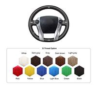 MEWANT DIY Hand-stitched Durable Black Artificial Leather Car Steering Wheel Covers Wrap For Toyota Prius 30(XW30) 2009-2015 / Prius+ 2011-2020 / Prius C 2011-2020 / Prius V 2011-2020 / Aqua 2014-2015