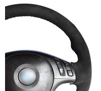 MEWANT DIY Hand Stitching Black Suede Car Steering Wheel Covers Wrap for E46 E39 330i 540i 525i 530i 330Ci M3 2001-2003
