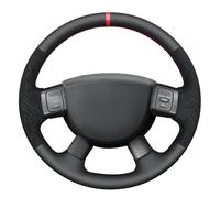 MEWANT Hand Stitch Faux Leather Woven Embossed Athsuede Steering Wheel Cover for Dodge Ram 1500 2500 3500 2004-2008