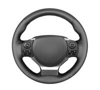 MEWANT Hand-Stitched Black Genuine Leather Car Steering Wheel Cover Wrap for Lexus IS 200t 220d 300h F Sport 2013-2021/ RC 2015-2021/ CT 200h 2014-2021/ NX 2014-2021