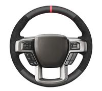 MEWANT Steering Wheel Cover for Ford F150 F250 F350 Expedition 2018 Made of Black Smooth Faux Leather Embossed Athsuede