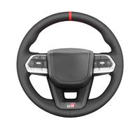 MEWANT Steering Wheel Cover for Toyota Land Cruiser 300 GR Sport 2022-2024 Hand-Stitched Customized Genuine Leather Car Steering Wheel Wrap