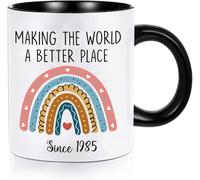 Mewgulfs Ceramic 330ml/11oz Cylindrical Mug - Making The World A Better Place Since 1985 - Birthday Gifts for Women, Mother, Best Friends, Thanksgiving, Christmas