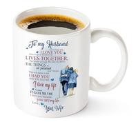 Mewgulfs Valentines Gifts for Him Gifts for Husband Birthday Gifts for Husband, 330ml Coffee Mug Anniversary Wedding Gifts for Him (Husband-Blue)