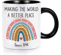 Mewgulfs Women's 40th-80th Birthday Mug, 330ml/11oz, Ceramic, Retro, Comfortable Grip, Double-Sided Printing, Perfect for Coffee, Tea, Gift Box Included