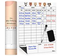 Mewl Daily Log Whiteboard - Reusable Baby Tracker for Feeding, Diapers & Sleep - Newborn Journal & Schedule Chart for Parents, Nanny, Babysitter - Pregnancy & New Mom Gift