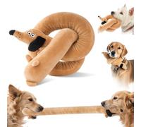 MEWMINGLE Squeaky Plush Dog Toy for Aggressive Chewer, Stuffed Animal Toy with Squeaker, Durable Interactive Puppy Chew Toy for Boredom, tug-of-war, Small Medium Large Breed(39.5“ Long Dog)