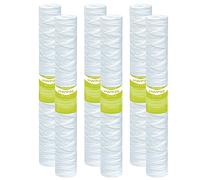 MewMore 5 Micron Whole House Water Filter Cartridge, String Wound Sediment Filters for Well Water, Universal Replacement for Any 20 inch Silm Housings - 20" x 2.5" Cartridges - Pack of 6