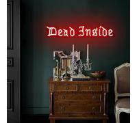MewNeon Dead Inside Neon Sign,Gothic Horror Home Decor,USB Powered Halloween Party Wall Decor, Custom Neon Bedroom Dorm Party Weird Dark LED Wall Decor-25''