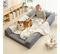 Mewoo Fluffy Extra Large Human Dog Bed, 71"x39"x11" with Removable Cover, Giant Bed for Adult Pets