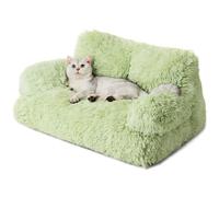 MEWOOFUN Stylish Cat Sofa - Large Plush Washable Couch for Indoor Cats & Small Dogs, Soft Calming Beds with Anti-Slip Bottom, Green