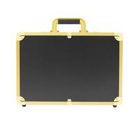 MewowColo Lockable Hairdressing Storage Case, Fireproof Gold Metal Box with Shoulder Strap, Large Makeup Organizer for Barbers, Hair Stylists, Cosmetologists, Travel, Salon