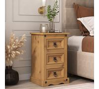 Mews Corona 3 Drawer Bedside Table Bedroom Cabinet Nightstand