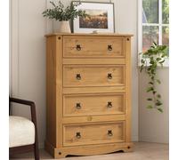 Mews Corona 4 Drawer Chest Of Drawers Tall Solid Mexican Pine