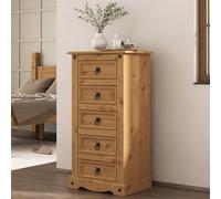 Mews Corona 5 Drawer Narrow Chest Of Drawers Tallboy Mexican Solid Pine