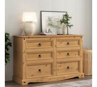 Mews Corona 6 Drawer Chest Of Drawers Pine Solid Mexican Wax Sideboard