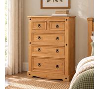 Mews Corona Chest Of Drawers 5 Drawer 2 + 3 Bedroom Solid Pine Wood