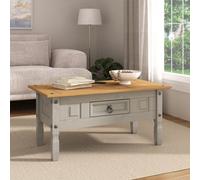 Mews Corona Coffee Table Grey Pine 1 Drawer Occasional Lamp