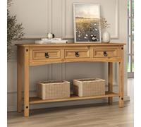 Mews Corona Console Hall Table 3 Drawer Solid Pine Wood