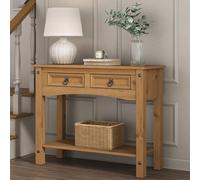 Mews Corona Console Table 2 Drawer Mexican Solid Pine Hall End