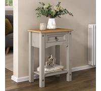 Mews Corona Console Table Grey 1 Drawer Mexican Solid Pine Hall End