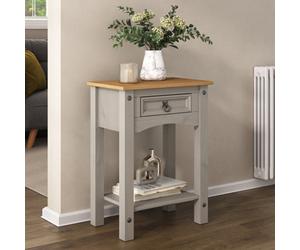 Mews Corona Console Table Grey 1 Drawer Mexican Solid Pine Hall End