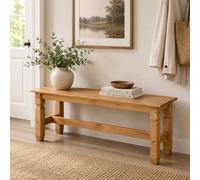 Mews Corona Dining Bench 4Ft Long Seating Chair Mexican Solid Pine Mexican Styling