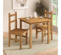Mews Corona Dining Set 2 Seater Solid Mexican Pine Wood Dining Table With 2 Chairs