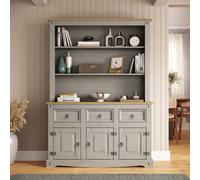 Mews Corona Dresser Sideboard 3 Door Grey Solid Pine Wood Painted Wooden Display