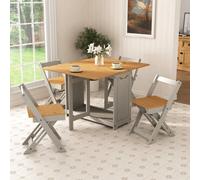 Mews Corona Grey Butterfly Dining Set Santos 4 Seat Folding Drop Leaf Table Solid Mexican Pine