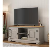 Mews Corona Grey Flat Screen Tv Stand 2 Door Television Cabinet Solid Wood Pine Unit