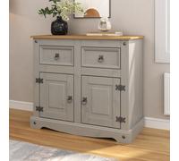 Mews Corona Grey Sideboard 2 Door 2 Drawer Cabinet Storage Cupboard Pine