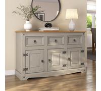 Mews Corona Grey Sideboard 3 Door Solid Pine Mexican 3 Drawer Cupboard Description