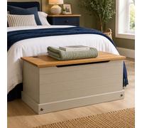 Mews Corona Grey Storage Chest Ottoman Solid Pine Wood Mexican Toy Chest Bedding Blanket Box