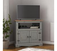 Mews Corona Grey Tv Stand Pine 2 Door Television Cabinet Corner Solid Wood