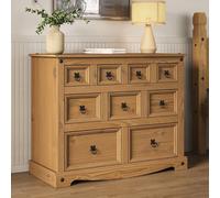 Mews Corona Merchant 9 Drawer Chest Of Drawers Sideboard Mexican Solid Pine