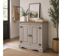 Mews Corona Sideboard Grey 2 Door Cupboard Solid Mexican Pine Storage