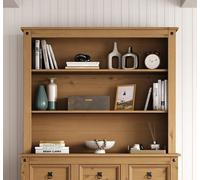 Mews Corona Sideboard Hutch Top Large Solid Wood Pine Welsh Dresser Mexican Style With Open Shelves