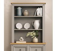 Mews Corona Sideboard Hutch Welsh Dresser Top Grey Painted With Shelves Solid Wood Pine