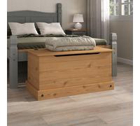 Mews Corona Storage Chest Ottoman Bedding Box Toy Chest Traditional Mexican Pine Solid Wood Storage Box with Hinged Lid and Safety Catch