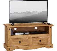 Mews Corona TV Stand 2 Drawer Flat Screen Unit Mexican Solid Pine