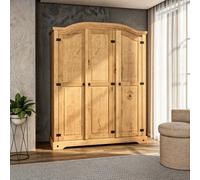 Mews Corona Wardrobe 3 Door Arch Top Mexican Solid Pine