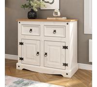Mews Corona White Sideboard 2 Door 2 Drawer Mexican Solid Pine Wood